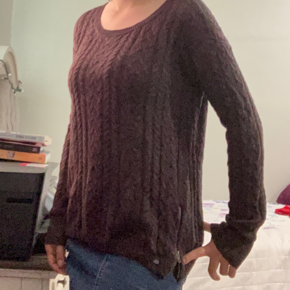 Violet Purple Cable Knit Sweater - Picture 3 of 3